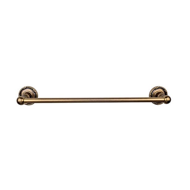 Edwardian Bath Single Towel Bar 24" Center to Center with Ribbon Backplate German Bronze - Top Knobs ED8GBZE