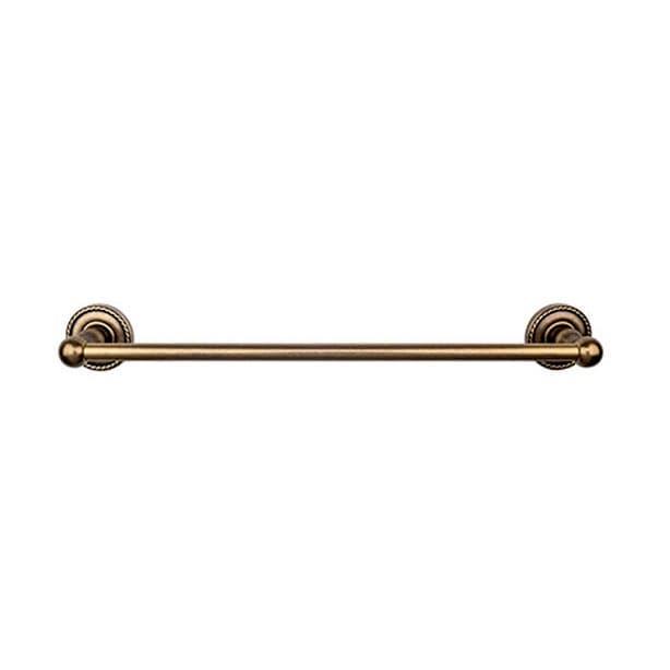 Edwardian Bath Single Towel Bar 24" Center to Center with Rope Backplate German Bronze - Top Knobs ED8GBZF