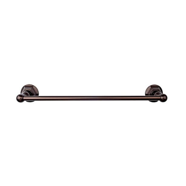 Edwardian Bath Single Towel Bar 24" Center to Center with Hex Backplate Oil Rubbed Bronze - Top Knobs ED8ORBB
