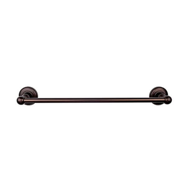 Edwardian Bath Single Towel Bar 24" Center to Center with Plain Backplate Oil Rubbed Bronze - Top Knobs ED8ORBD