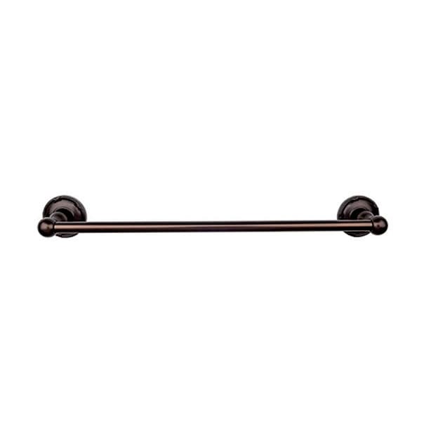 Edwardian Bath Single Towel Bar 24" Center to Center with Ribbon Backplate Oil Rubbed Bronze - Top Knobs ED8ORBE