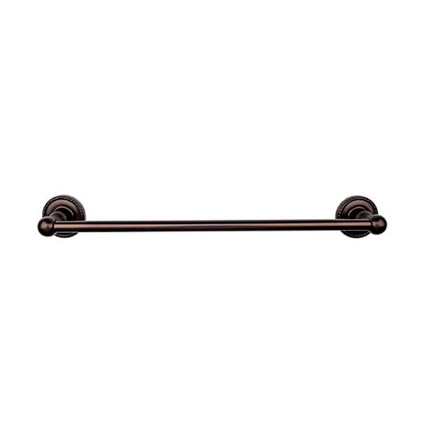 Edwardian Bath Single Towel Bar 24" Center to Center with Rope Backplate Oil Rubbed Bronze - Top Knobs ED8ORBF