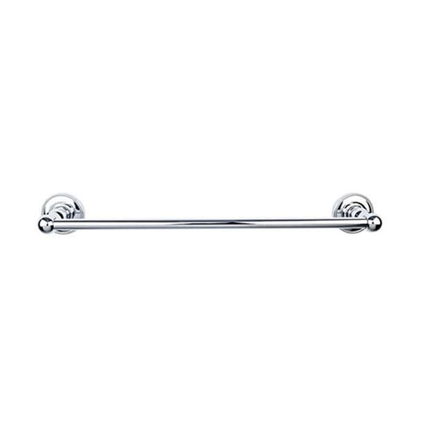 Edwardian Bath Single Towel Bar 24" Center to Center with Beaded Backplate Polished Chrome - Top Knobs ED8PCA