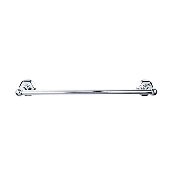 Edwardian Bath Single Towel Bar 24" Center to Center with Hex Backplate Polished Chrome - Top Knobs ED8PCB
