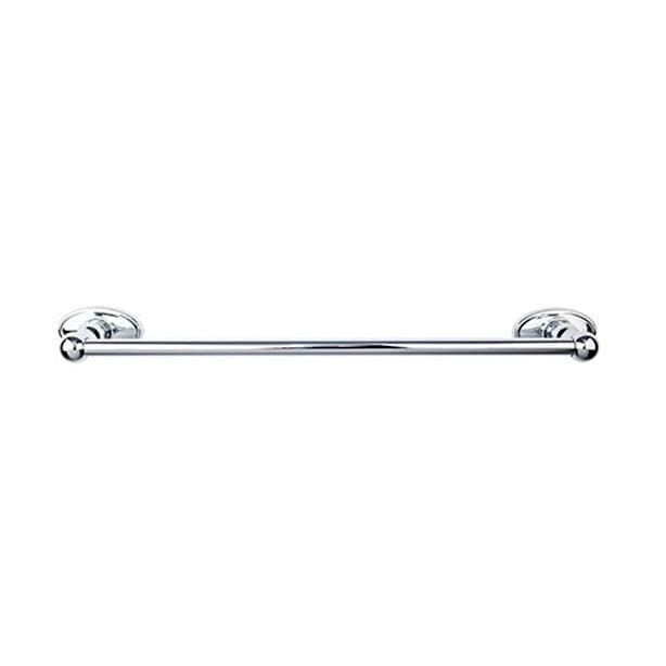 Edwardian Bath Single Towel Bar 24" Center to Center with Oval Backplate Polished Chrome - Top Knobs ED8PCC
