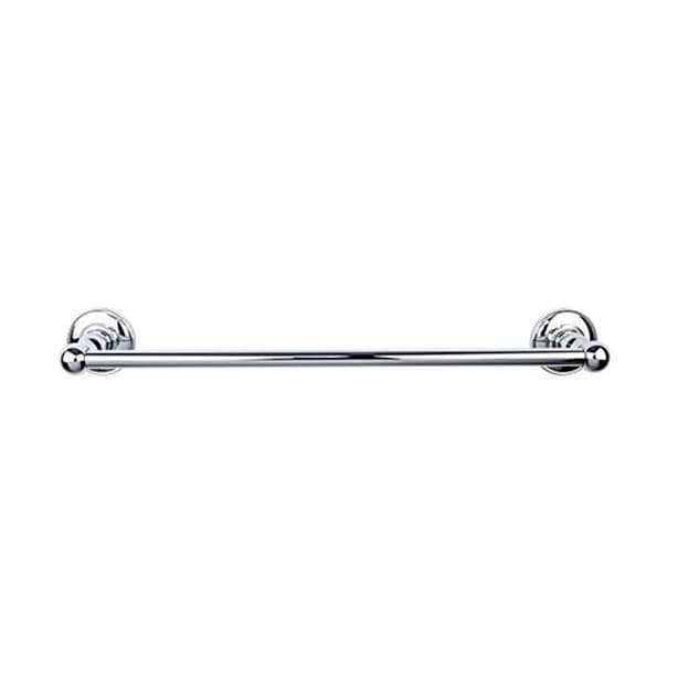 Edwardian Bath Single Towel Bar 24" Center to Center with Plain Backplate Polished Chrome - Top Knobs ED8PCD