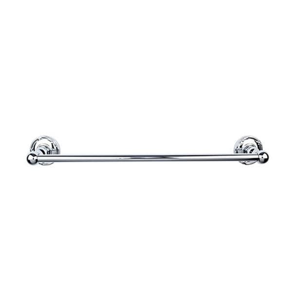 Edwardian Bath Single Towel Bar 24" Center to Center with Ribbon Backplate Polished Chrome - Top Knobs ED8PCE