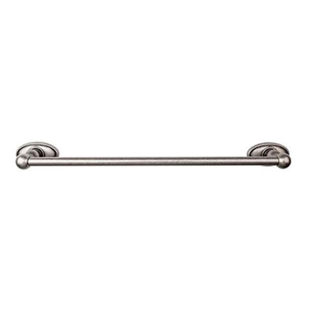 Edwardian Bath Single Towel Bar 30" Center to Center with Oval Backplate Antique Pewter - Top Knobs ED10APC