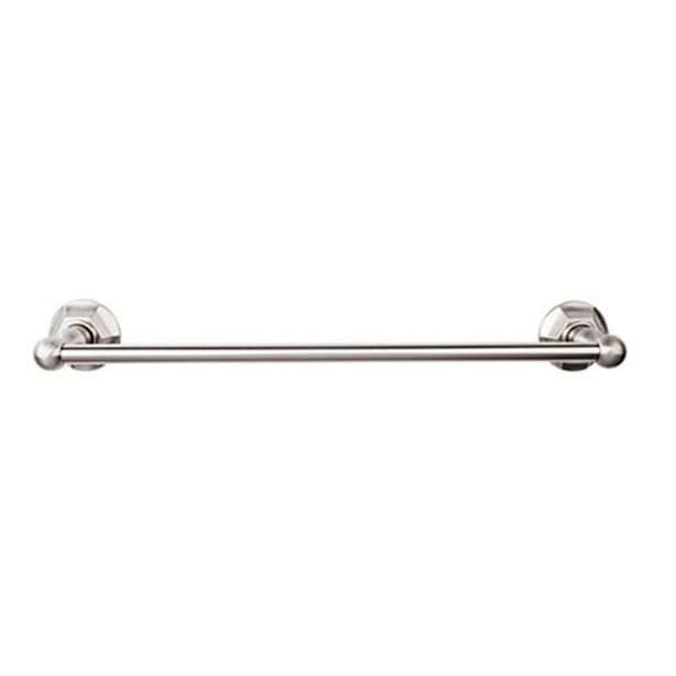 Edwardian Bath Single Towel Bar 30" Center to Center with Hex Backplate Brushed Satin Nickel - Top Knobs ED10BSNB