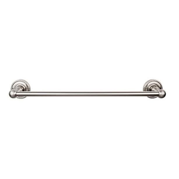 Edwardian Bath Single Towel Bar 30" Center to Center with Rope Backplate Brushed Satin Nickel - Top Knobs ED10BSNF