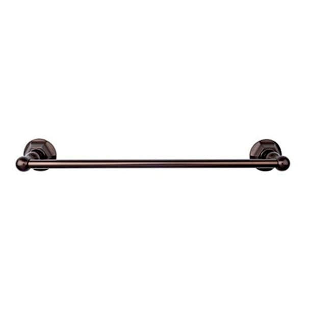 Edwardian Bath Single Towel Bar 30" Center to Center with Hex Backplate Oil Rubbed Bronze - Top Knobs ED10ORBB