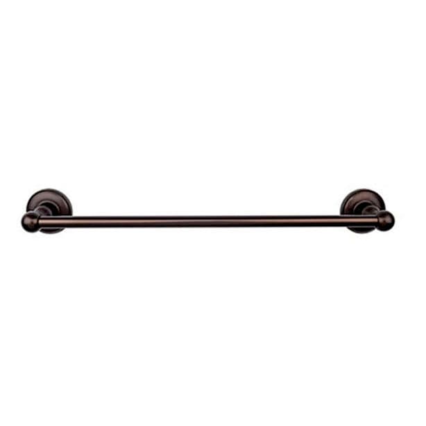 Edwardian Bath Single Towel Bar 30" Center to Center with Plain Backplate Oil Rubbed Bronze - Top Knobs ED10ORBD