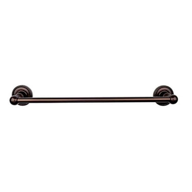 Edwardian Bath Single Towel Bar 30" Center to Center with Rope Backplate Oil Rubbed Bronze - Top Knobs ED10ORBF