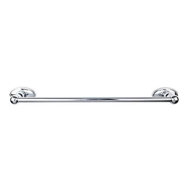 Edwardian Bath Single Towel Bar 30" Center to Center with Oval Backplate Polished Chrome - Top Knobs ED10PCC
