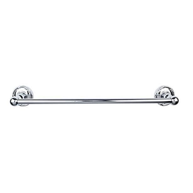 Edwardian Bath Single Towel Bar 30" Center to Center with Ribbon Backplate Polished Chrome - Top Knobs ED10PCE