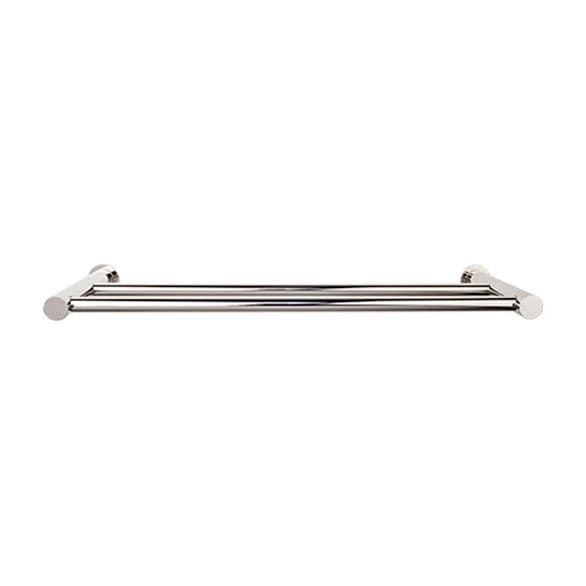 Hopewell Bath Double Towel Bar 18" Center to Center Polished Nickel - Top Knobs HOP7PN