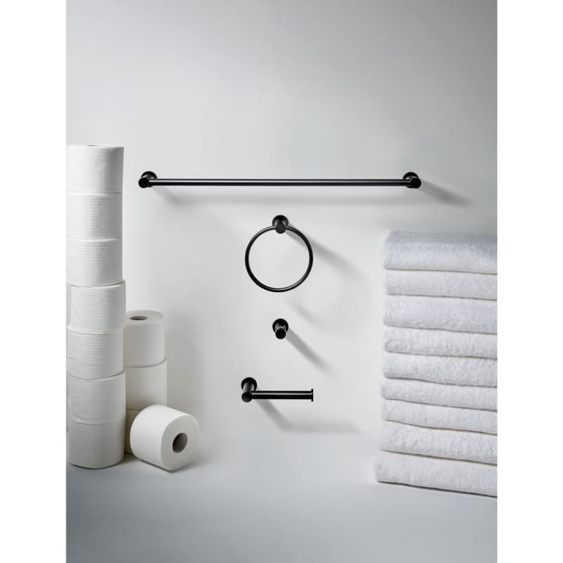 Hopewell Bath Double Towel Bar 24" Center to Center Flat Black - Top Knobs HOP9BLK