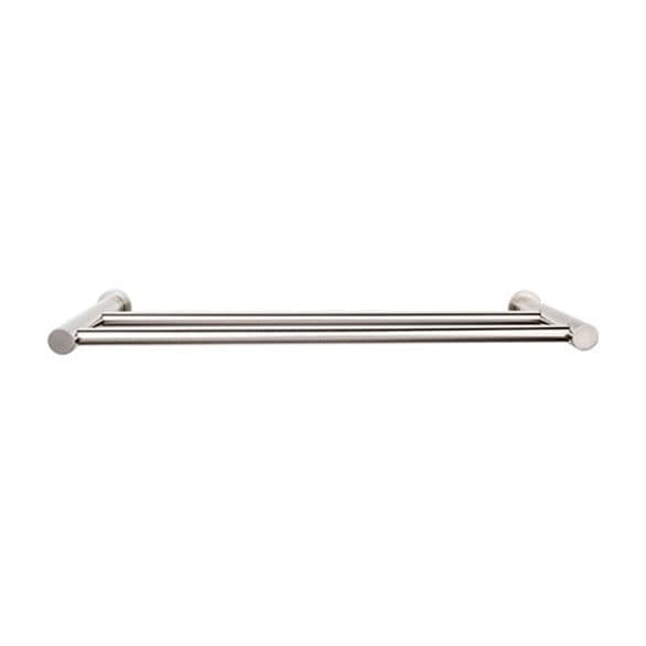 Hopewell Bath Double Towel Bar 24" Center to Center Brushed Satin Nickel - Top Knobs HOP9BSN