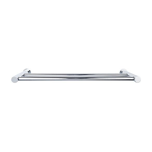 Hopewell Bath Double Towel Bar 24" Center to Center Polished Chrome - Top Knobs HOP9PC