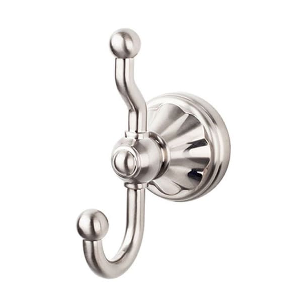 Hudson Bath Double Hook 4-3/4" Long Brushed Satin Nickel - Top Knobs HUD2BSN