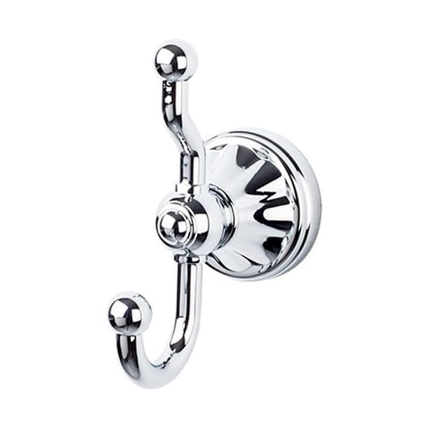 Hudson Bath Double Hook 4-3/4" Long Polished Chrome - Top Knobs HUD2PC