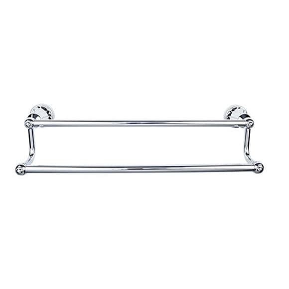 Hudson Bath Double Towel Bar 24" Center to Center Polished Chrome - Top Knobs HUD9PC