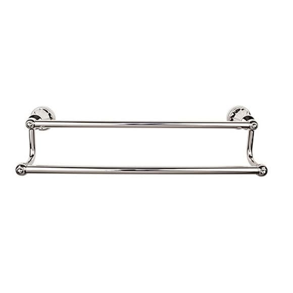 Hudson Bath Double Towel Bar 24" Center to Center Polished Nickel - Top Knobs HUD9PN