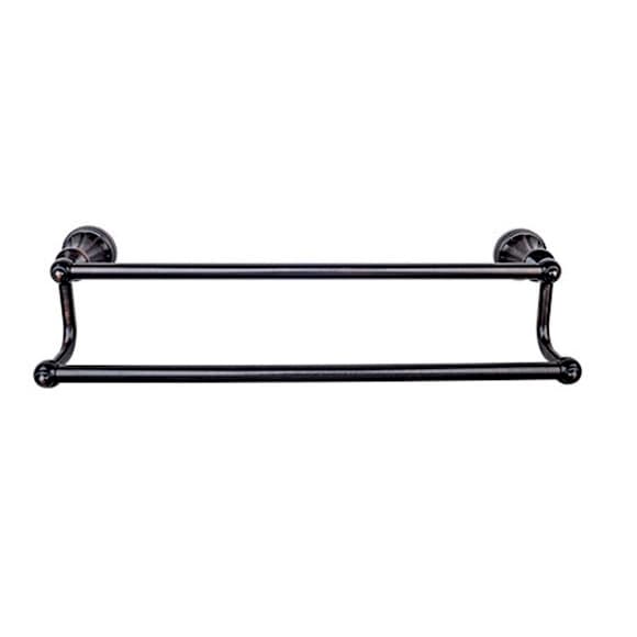 Hudson Bath Double Towel Bar 24" Center to Center Tuscan Bronze - Top Knobs HUD9TB