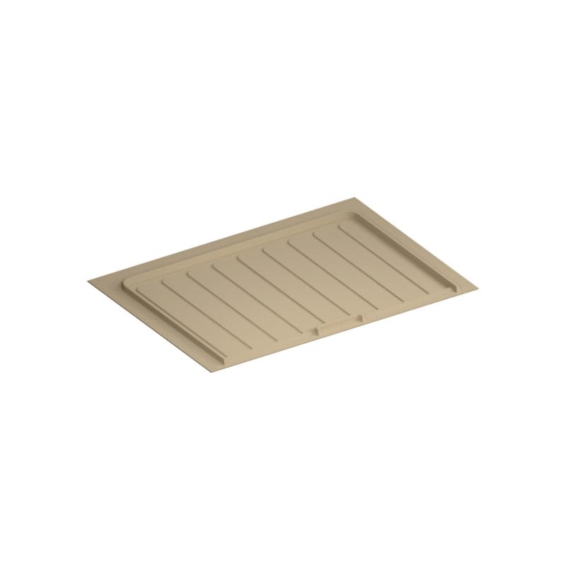 Almond Flexible Polymer Trim-to-Fit Drip Tray for 27" - 30" Vanity Sink Base Cabinets - 12 Per Pack
