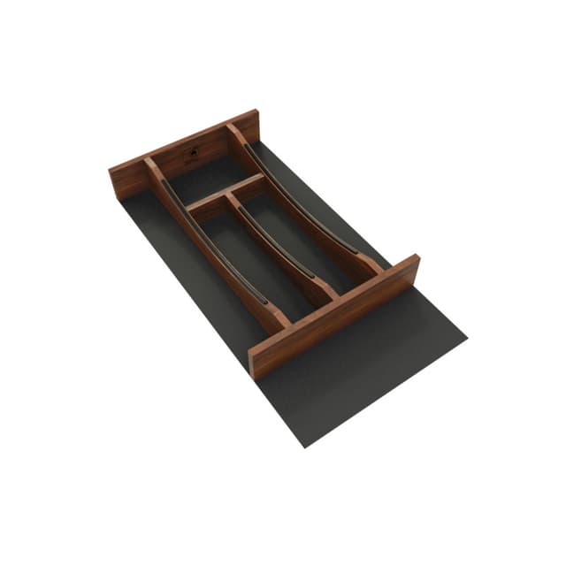 Craftsman Collection 10-1/4" X 19-1/2" Solid Walnut Cutlery Drawer Insert w/ Black Accents