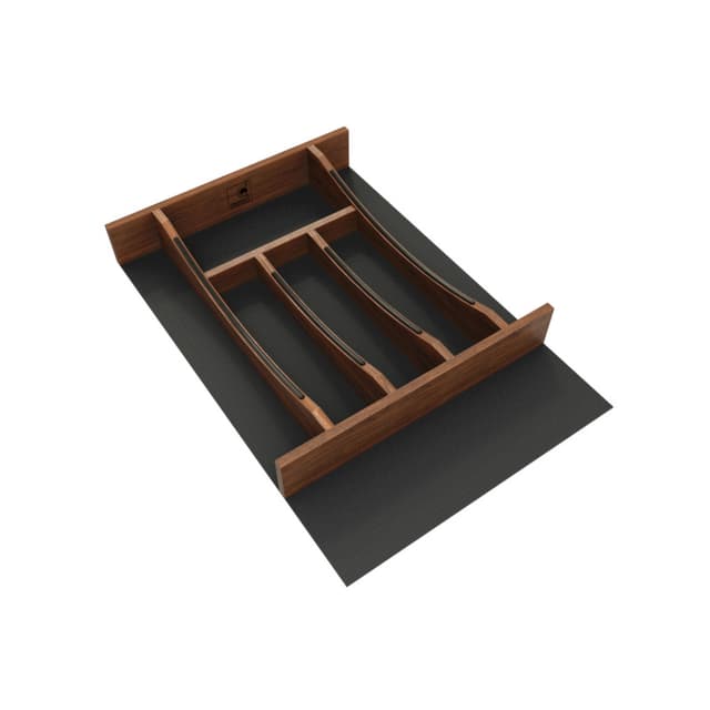 Craftsman Collection 13-1/4" X 19-1/2" Solid Walnut Cutlery Drawer Insert w/ Black Accents