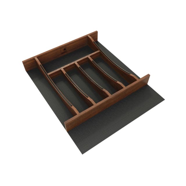 Craftsman Collection 16-1/4" X 19-1/2” Solid Walnut Cutlery Drawer Insert w/ Black Accents