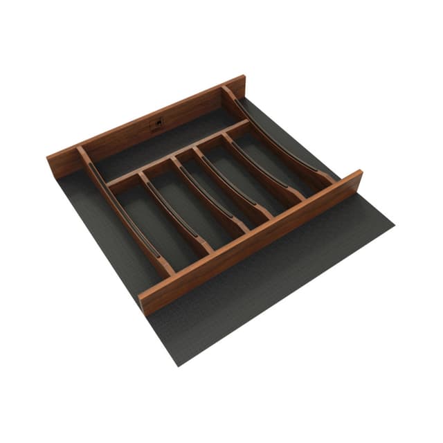 Craftsman Collection 19-1/4" X 19-1/2" Solid Walnut Cutlery Drawer Insert w/ Black Accents