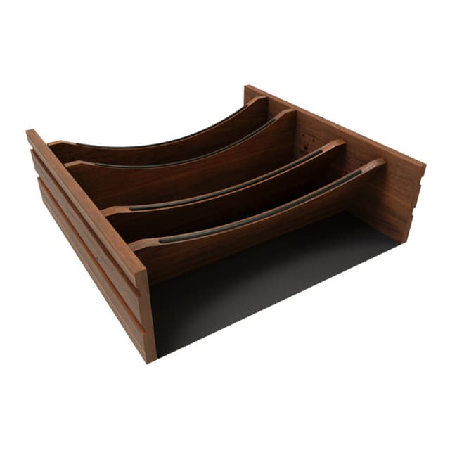 Craftsman Collection Solid Walnut Adjustable Deep Drawer Divider Insert w/ Black Accents for 21”-24” Base Cabinet Drawers