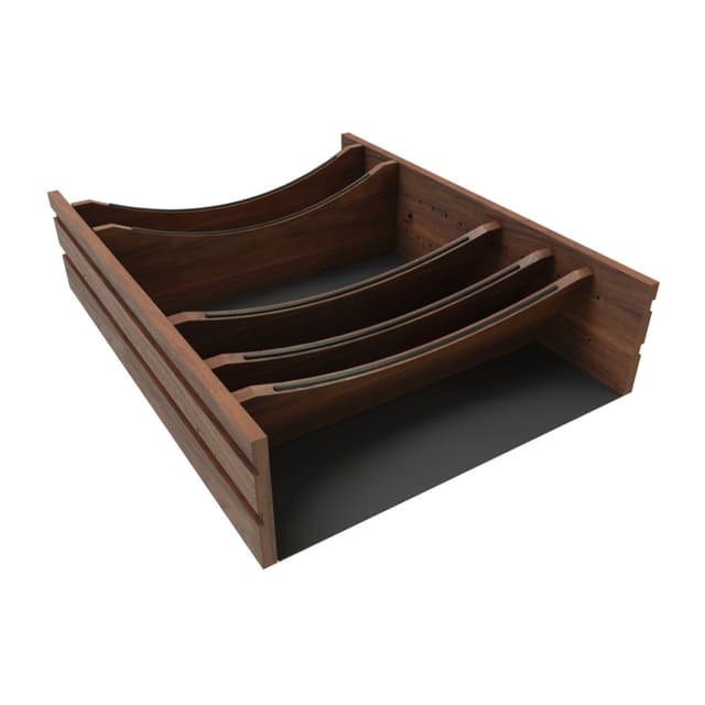 Craftsman Collection Solid Walnut Adjustable Deep Drawer Divider Insert w/ Black Accents for 27”-30” Base Cabinet Drawers