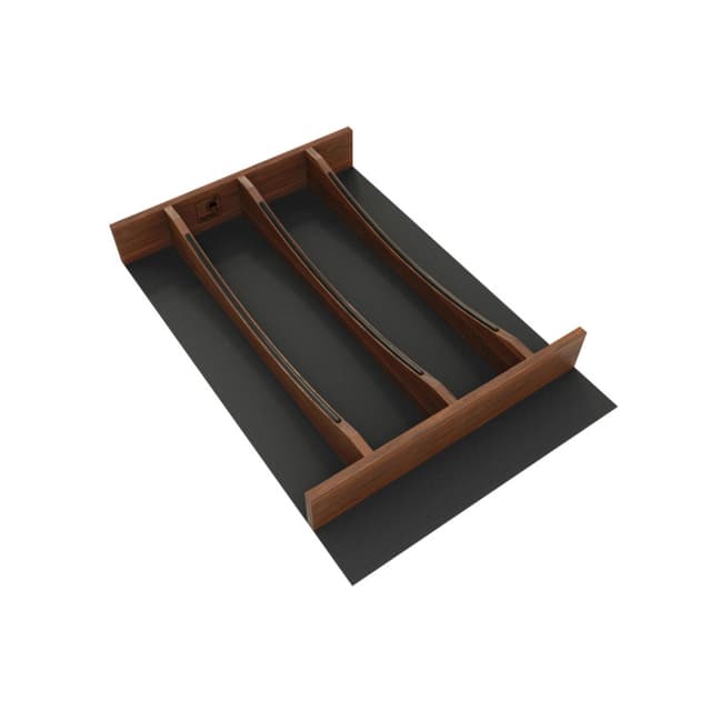 Craftsman Collection 13-1/4" X 19-1/2" Solid Walnut Utensil Drawer Insert w/ Black Accents