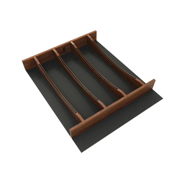 Craftsman Collection 16-1/4" X 19-1/2” Solid Walnut Utensil Drawer Insert w/ Black Accents
