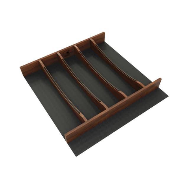Craftsman Collection 19-1/4" X 19-1/2" Solid Walnut Utensil Drawer Insert w/ Black Accents