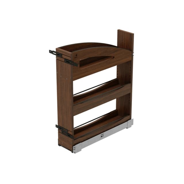 Craftsman Collection Solid Walnut Base Cabinet Pullout Organizer w/ Black Accents and BLUM Soft-Close Slides for 9" Base Cabinets