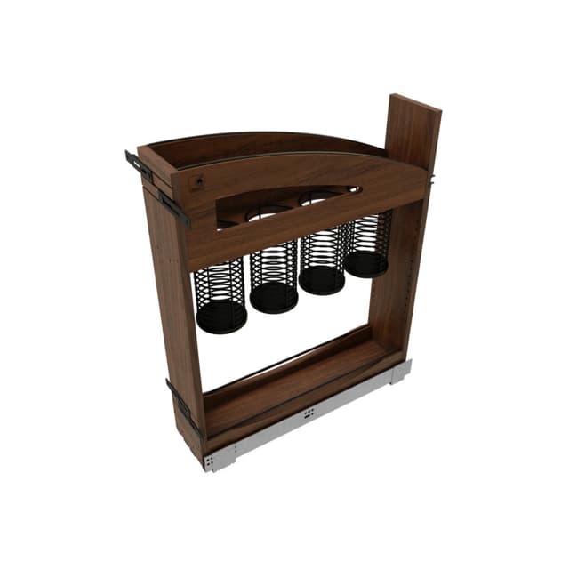 Craftsman Collection Solid Walnut Utensil Pullout Organizer w/ Black Accents and BLUM Soft-Close Slides for 9" Base Cabinets