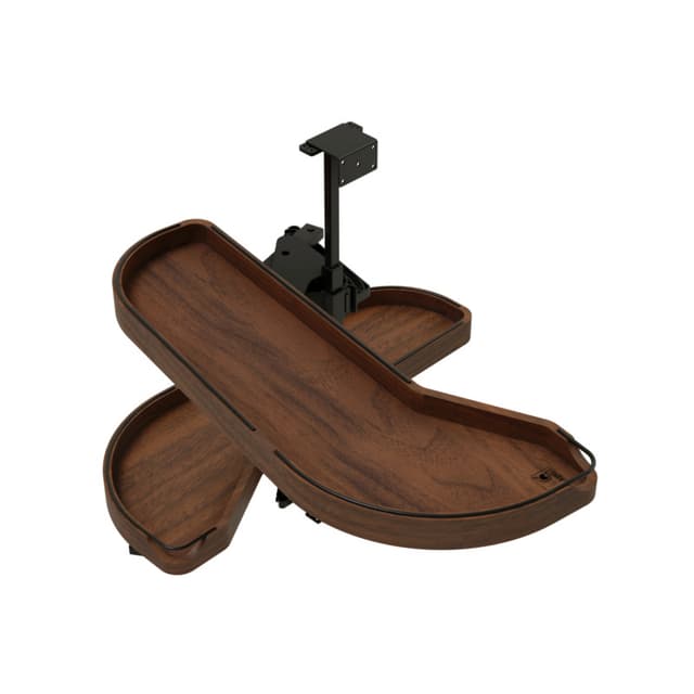 Craftsman Collection Solid Walnut Two-Tier Girasolo w/ Soft-Close and Black Accents for 12" Left Opening/Blind Right Corner Cabinets