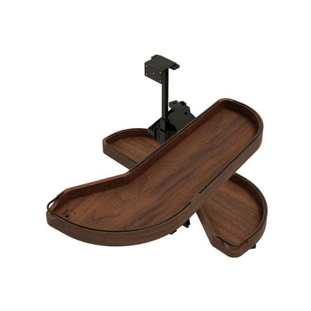 Craftsman Collection Solid Walnut Two-Tier Girasolo w/ Soft-Close and Black Accents for 12" Right Opening/Blind Left Corner Cabinets