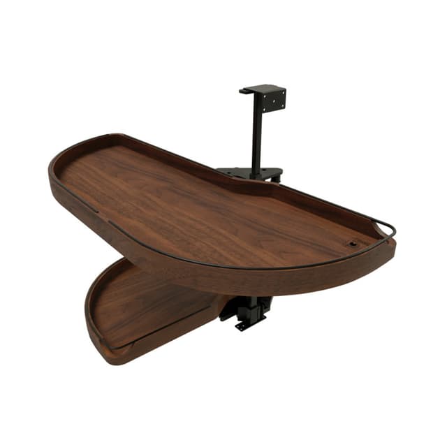 Craftsman Collection Solid Walnut Two-Tier Girasolo w/ Soft-Close and Black Accents for 18" Left Opening/Blind Right Corner Cabinets