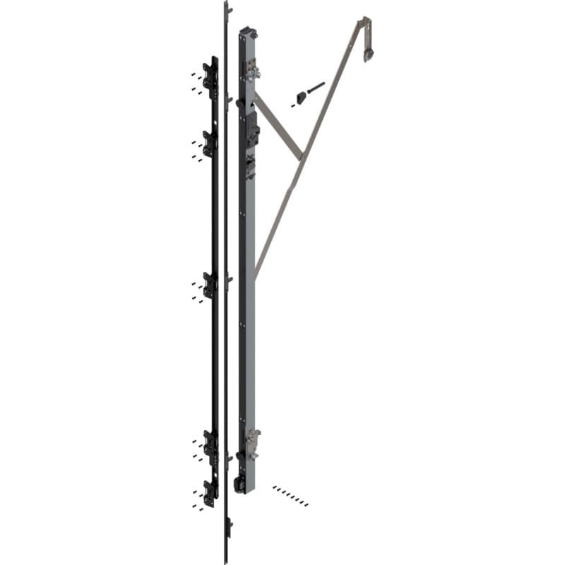 REVEGO uno Left Hand Hinge Bracket Set with TIP-ON, Zinc-Plated, 2057mm