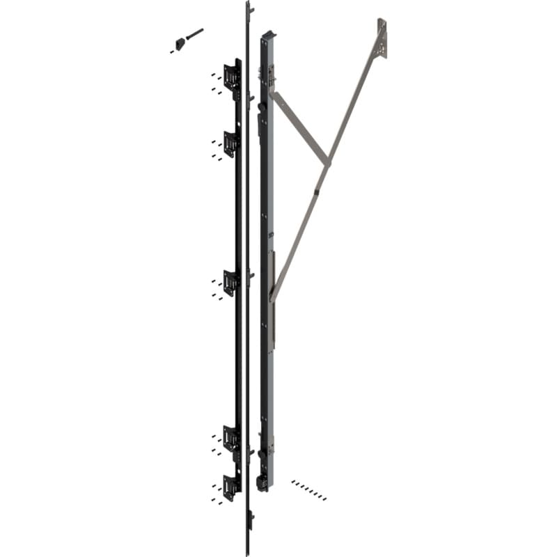 REVEGO uno Right Hand Hinge Bracket Set with TIP-ON, Zinc-Plated, 2356mm