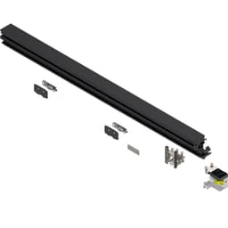 REVEGO duo Right Hand Double Door Track Set, Black, 1207mm