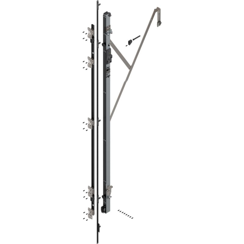 REVEGO uno Left Hand Hinge Bracket Set with TIP-ON, Zinc-Plated, 1757mm