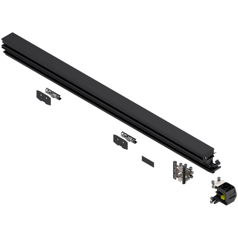 Blum REVEGO duo 1250 mm Right Hand Double Door Track Set, Black, 802L1250DR3