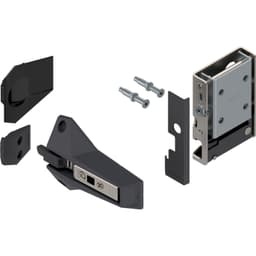 REVEGO Duo Left Hand Assembly Set for One Double Doors, Black/Zinc-Plated