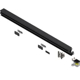 REVEGO duo Right Hand Double Door Track Set, Black, 1257mm